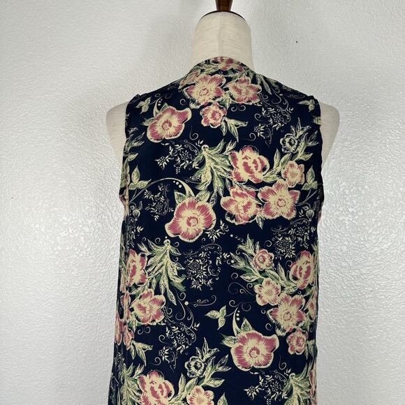 LulaRoe Kimono Women Small Sleeveless Open Long Boho Floral Lightweight Cottage - Picture 9 of 11